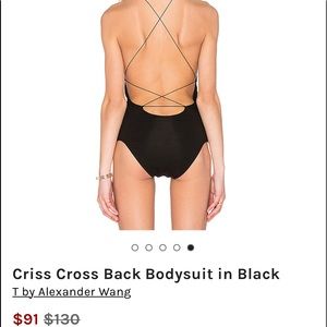 Alexander Wang criss cross bodysuit in black